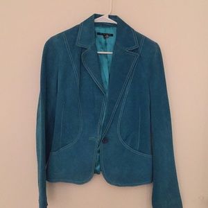 Suede turquoise blazer